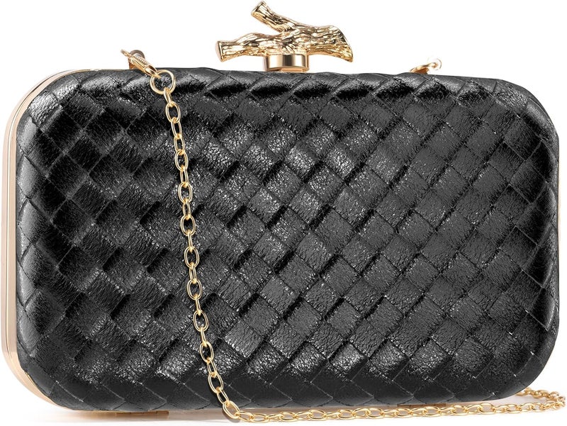 CHUNLI Clutch Purses for Women Evening/Wedding Chic Woven Bag Formal PU Leather Purse Designer Handbags for Women - Image 2